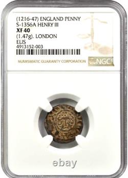 1216 1247 Great Britain Penny, NGC EF 40, London Mint