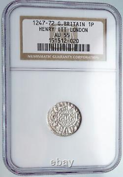 1247AD ENGLAND Great Britain UK King HENRY III Old Silver Penny Coin NGC i89734