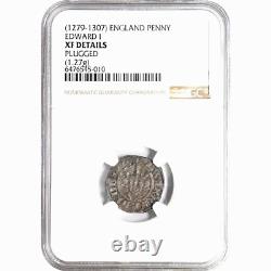1279 1307 Great Britain 1 Penny, NGC XF Details, Edward I, S-1386, N-1014