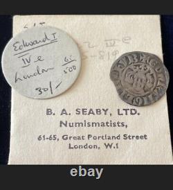 1279-1307 Great Britain Edward I Silver Penny, London Mint, Seaby Tag Incl