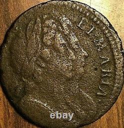 1694 GREAT BRITAIN HALF PENNY COIN Off center