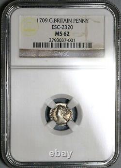 1709 NGC MS 62 Anne Penny Great Britain Silver Coin POP 1/0 (20012102C)