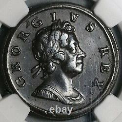 1718 NGC AU Det George I Dump 1/2 Penny Copper Great Britain Coin (21122203C)