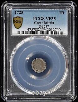 1725 George I Great Britain England Silver Maundy Penny 1D PCGS VF35 S-3657