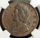 1729, Great Britain, George Ii. Stunning Copper ½ Penny Coin. Pop 1/8. Ngc Ms62