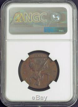 1729, Great Britain, George II. Stunning Copper ½ Penny Coin. Pop 1/8. NGC MS62