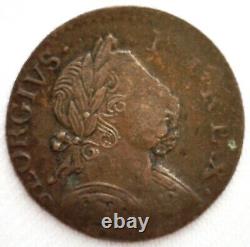 1748 US Colonial Copper MULE 1/2 Penny Great Britain Contemporary Error Coin