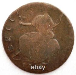 1748 US Colonial Copper MULE 1/2 Penny Great Britain Contemporary Error Coin