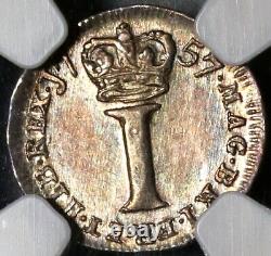 1757 NGC MS 63 George II Silver Penny Great Britain Coin POP 1/0 (20091903C)