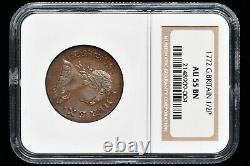 1772 Great Britain 1/2 Penny King George III KM#601 NGC AU-55 BN