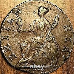 1773 GREAT BRITAIN GEORGE III HALF PENNY Interesting with clipped planchet