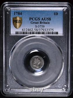 1784 Great Britain 1 Penny George III (Silver) PCGS AU58