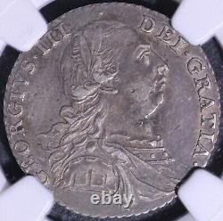 1787 Great Britain 1 Shilling NGC XF45 / Hearts and Stops / KM#607.2, Sp#3746