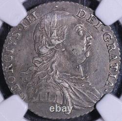 1787 Great Britain 1 Shilling NGC XF45 / Hearts and Stops / KM#607.2, Sp#3746