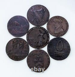 1792-1797 Great Britain 1/2 Penny Conder Tokens Lot of 7