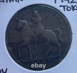1792 Great Britain Coventry 1/2 Half Penny Lady Godiva Elephant Conder Token