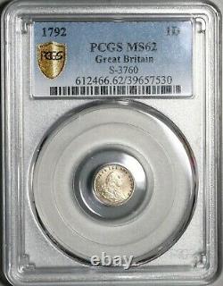 1792 PCGS MS 62 George III Great Britain Penny Wire Money Silver Coin 21020902C