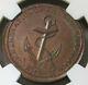 1794 Great Britain 1/2 Penny Middlesex-spence's Anchor Token Ngc Ms 62 Brown