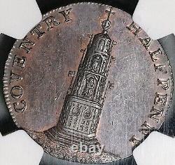 1794 NGC AU 58 Lady Godiva Conder Coventry 1/2 Penny DH 249 Rare Token 17041105D