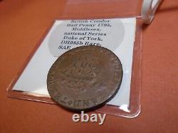 1795 British Conder Half Penny Middlesex National Series Duke of York DH985b