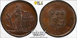 1795 Great Britain DH-10 Dorsetshire, Poole 1/4 Penny Condor Token PCGS MS64 BN