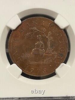 1795 Great Britain DH-389A Middlesex-Moore's 1/2 Penny Conder Token NGC MS 64BN