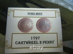 1797 CARTWHEEL 2 PENNY COIN KING GEORGE I SOHO MINT BOXED WITH CAPSULE Cc1