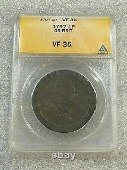 1797 Great Britain Penny ANACS VF 35 Key Date
