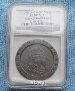 1797 SOHO Great Britain GEORGE III 2P Two Penny NGC AU Details Surface Hairlines