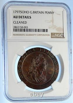 1797 UK Great Britain United Kingdom KING GEORGE III Old Penny Coin NGC i106218