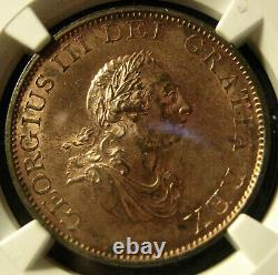 1799 Soho Great Britain Half Penny, Ngc Certified Ms 63rb
