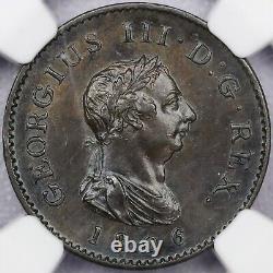 1806 Great Britain 1/4 Penny Farthing Copper Coin George III NGC MS 62 BN