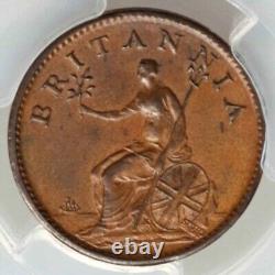 1807 Copper Coin From Great Britain Farthing King George III Laureate Bust MS62