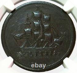 1811 Great Britain 1 Penny Sailing Ship Conder Token Withers 1618 Ngc Au 53 Br