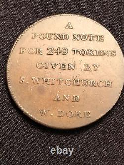 1811 great britain bath copper penny Whitchurch & Dore. A Pound Note Ch High Gr