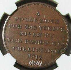 1812 Great Britain 1 Penny Cheltenham J. Bishop & Co Conder Token Ngc Au 50 Br