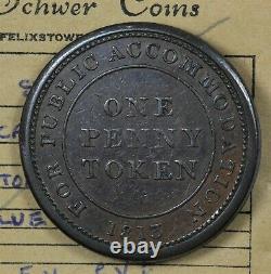 1813 Great Britain Staffordshire Cotton Bale Penny Token 1P Ex Schwer