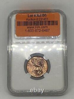 1825 Great Britain 1/4 P Pence Farthing Copper Coin Ms-65-rd Very Rare