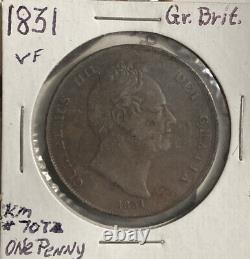 1831 Great Britain, One Penny, Scarce Penny (VF) Km#7072 G04508060