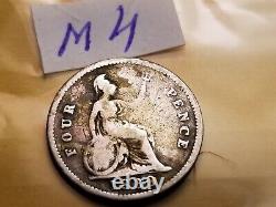 1839 Great Britain Fourpence Silver Coin IDm4