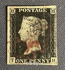 1840 1d Penny Black Red Maltese Cross