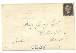 1840 BRITISH PENNY BLACK, AUG. 19, JB plate, with crisp light red MX