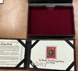 1840 Great Britain #1 Penny Black in display folder line through D-G