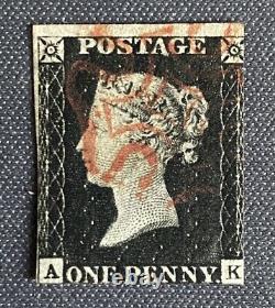 1840 Penny Black No Faults Red Maltese Cross
