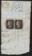1840 Penny Black Pair (gg&gh) On Large Piece (part Cover) Swansea Au 16th 1840