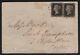 1840 Qv Two Sg2 1d Penny Blacks Plate 6 On Cover To Exeter Cv £1150++ Very Rare