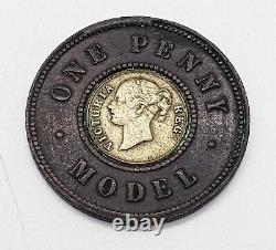 1840's United Kingdom (Great Britain) J. Moore Bi-metallic Model Penny