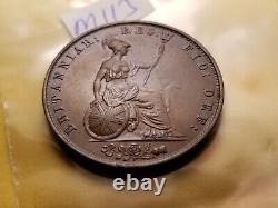 1841 Great Britain Half Penny Coin IDm113
