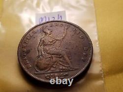 1841 Great Britain One Penny Coin IDm124