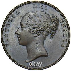1841 Penny Victoria British Copper Coin Very Nice